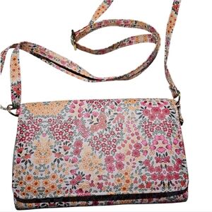 Mundi Late Autumn Bloom Floral Flap Organizer Crossbody RFID Wallet Purse